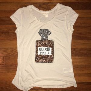 H&M Elixir Paris perfume bottle t-shirt